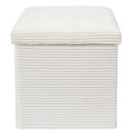 Paris Prix Pouf Coffre Pliable Côtelé "Scott" 38cm Beige