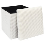 Paris Prix Pouf Coffre Pliable Côtelé "Scott" 38cm Beige