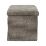Paris Prix Pouf Coffre Pliable Côtelé "Scott" 38cm Taupe
