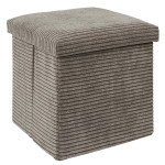paris prix Pouf Coffre Pliable Côtelé "Scott" 38cm Taupe