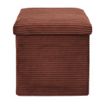 Paris Prix Pouf Coffre Pliable Côtelé "Scott" 38cm Terracotta