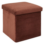 paris prix Pouf Coffre Pliable Côtelé "Scott" 38cm Terracotta