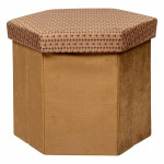 paris prix Pouf Coffre Pliable en Velours "Jiling" 46cm Caramel