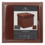 Paris Prix Pouf Coffre Pliable En Velours "Lilou" 38cm Ambre