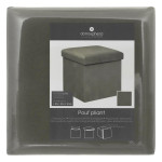 Paris Prix Pouf Coffre Pliable En Velours "Lilou" 38cm Gris