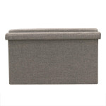 Paris Prix Pouf Coffre Pliable En Velours "Table" 76cm Gris