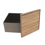 Paris Prix Pouf Coffre Pliable En Velours "Table" 76cm Gris