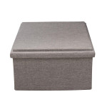 paris prix Pouf Coffre Pliable en Velours "Table" 76cm Gris