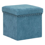 paris prix Pouf Coffre Pliable "Mémo" 40cm Bleu Canard