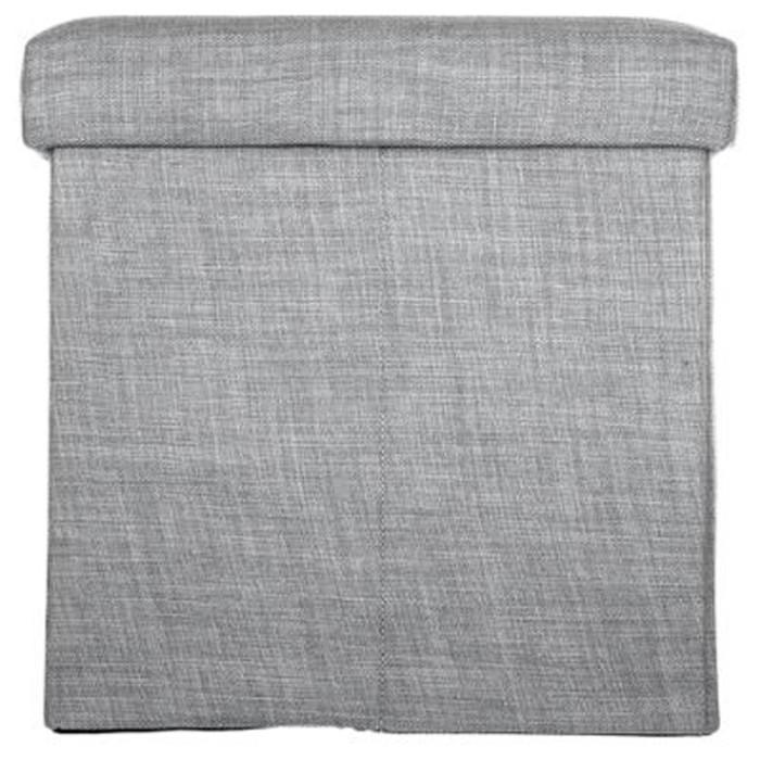 Paris Prix Pouf Coffre Pliable "Tomaz" 38cm Gris Clair