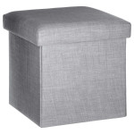 paris prix Pouf Coffre Pliable "Tomaz" 38cm Gris Clair