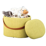 Paris Prix Pouf De Rangement à Anse "Dumont" 42cm Jaune