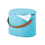 Paris Prix Pouf De Rangement à Anse "Dumont" 42cm Turquoise