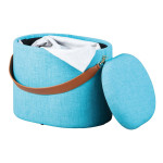 Paris Prix Pouf De Rangement à Anse "Dumont" 42cm Turquoise