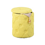 Paris Prix Pouf De Rangement Capitonné "Elio" 40cm Jaune