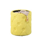Paris Prix Pouf De Rangement Capitonné "Elio" 40cm Jaune