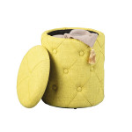Paris Prix Pouf De Rangement Capitonné "Elio" 40cm Jaune