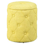 paris prix Pouf de Rangement Capitonné "Elio" 40cm Jaune