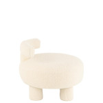 Paris Prix Pouf Design Avec Dossier "Bouclette" 52cm Blanc
