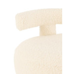 Paris Prix Pouf Design Avec Dossier "Bouclette" 52cm Blanc
