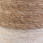 Paris Prix Pouf Design "Blue Lagoon" 41cm Naturel & Blanc