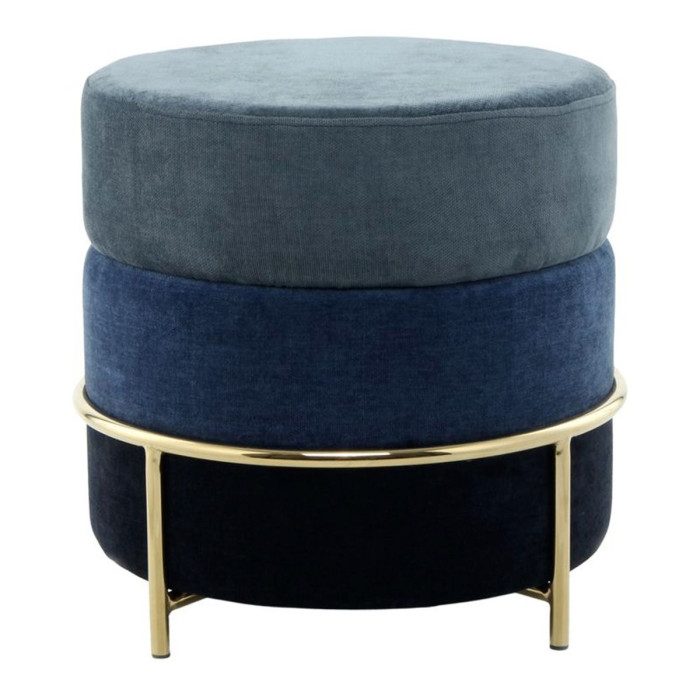 Paris Prix Pouf Design En Velours "Matilda" 48cm Bleu