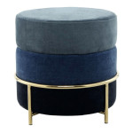 paris prix Pouf Design en Velours "Matilda" 48cm Bleu