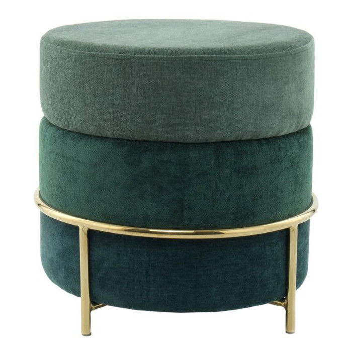 Paris Prix Pouf Design En Velours "Matilda" 48cm Vert