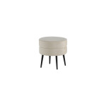 Paris Prix Pouf Design En Velours "Pot" 40cm Beige Clair