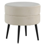 paris prix Pouf Design en Velours "Pot" 40cm Beige Clair
