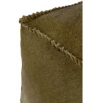 Paris Prix Pouf En Cuir Effet Peau "Norbert" 50cm Vert Olive