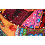 Paris Prix Pouf En Tissu Imprimé "India" 40cm Multicolore