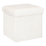 paris prix Pouf Imitation Fourrure Pliable "Ezzio" 38cm Blanc