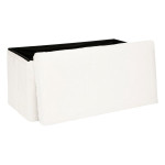 Paris Prix Pouf Imitation Fourrure Pliable "Ezzio" 76cm Blanc