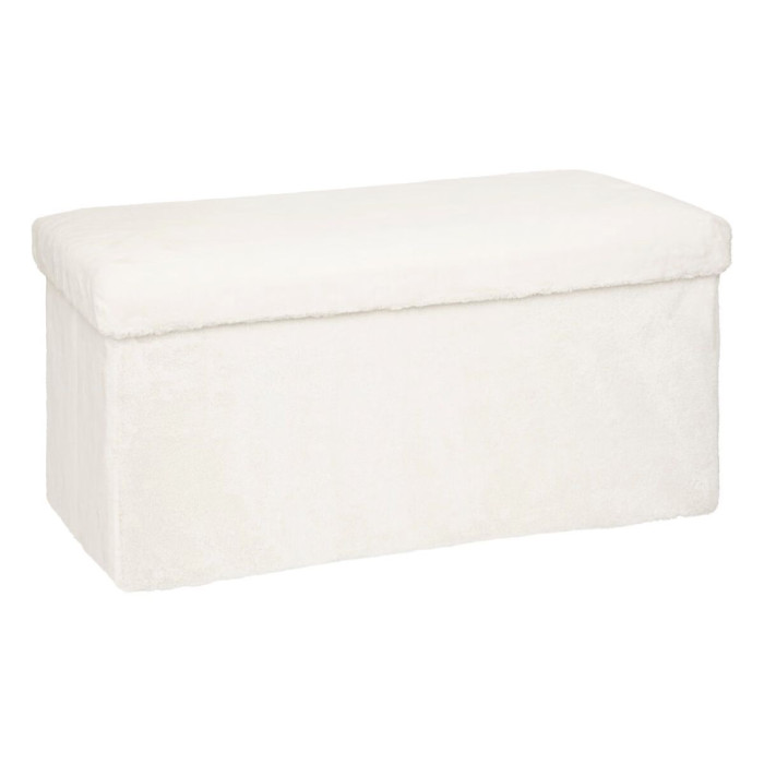 Paris Prix Pouf Imitation Fourrure Pliable "Ezzio" 76cm Blanc