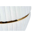 Paris Prix Pouf Matelassé Design "Doric" 53cm Blanc & Or