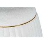 Paris Prix Pouf Matelassé Design "Doric" 53cm Blanc & Or