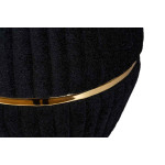 Paris Prix Pouf Matelassé Design "Doric" 53cm Noir & Or