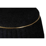 Paris Prix Pouf Matelassé Design "Doric" 53cm Noir & Or