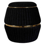 paris prix Pouf Matelassé Design "Doric" 53cm Noir & Or