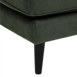 Paris Prix Pouf Ottoman Velours "Candice" 91cm Vert Kaki