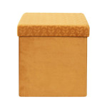 Paris Prix Pouf Pliable & Coffre "Rétro" 38cm Jaune Moutarde
