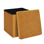 Paris Prix Pouf Pliable & Coffre "Rétro" 38cm Jaune Moutarde