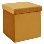 paris prix Pouf Pliable & Coffre "Rétro" 38cm Jaune Moutarde