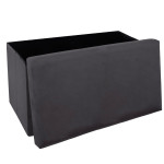 Paris Prix Pouf Pliable En Velours "Tess" 76cm Gris Foncé