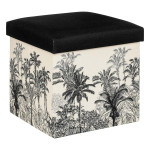 paris prix Pouf Pliable Vintage "Benicio" 38cm Noir & Blanc