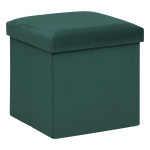 paris prix Pouf Pliant en Velours "Trend Tess" 38cm Vert Cèdre