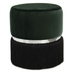paris prix Pouf Rond Bicolore "Rebecca" 44cm Vert & Noir