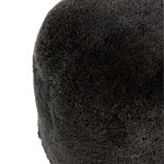 Paris Prix Pouf Rond Déco "Peau De Mouton" 45cm Gris Foncé