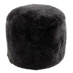 paris prix Pouf Rond Déco "Peau de Mouton" 45cm Gris Foncé